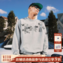 宽松情侣套头加绒上衣男 立体蝴蝶休闲圆领卫衣春秋美式 MEDM 新品