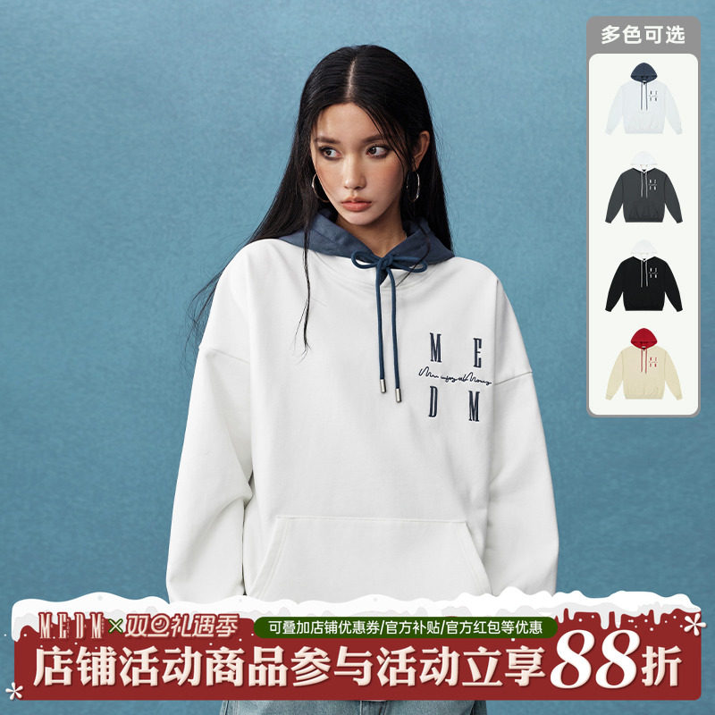 MEDM25SS假两件连帽卫衣排版字体