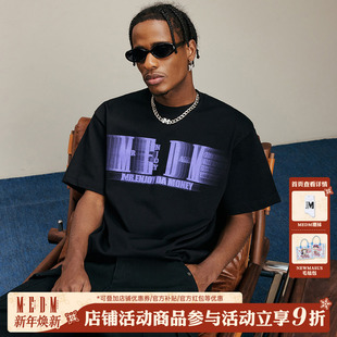 MEDM横排字母幻影ins撞色短袖 流行潮牌嘻哈tee T恤男印花宽松美式