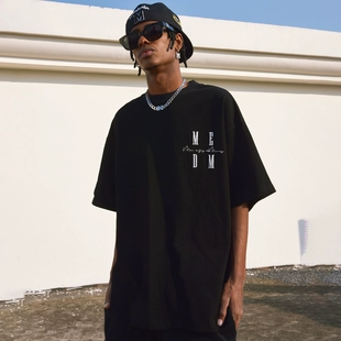 情侣款 基础体恤衫 王鹤棣同款 宽松短袖 MEDM国潮夏季 T恤男潮牌上衣