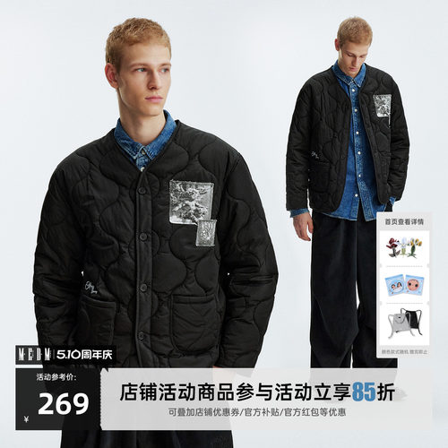 MEDM做旧天使绗棉贴布棉衣