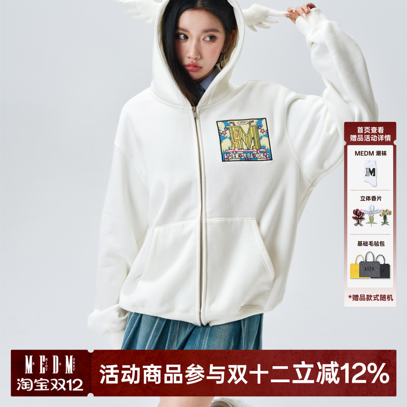 MEDM翅膀加绒拉链卫衣
