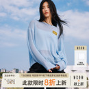 上衣秋 MEDM纯色毛巾绣标套头休闲圆领网衫 2025新款 长袖 宽松针织衫