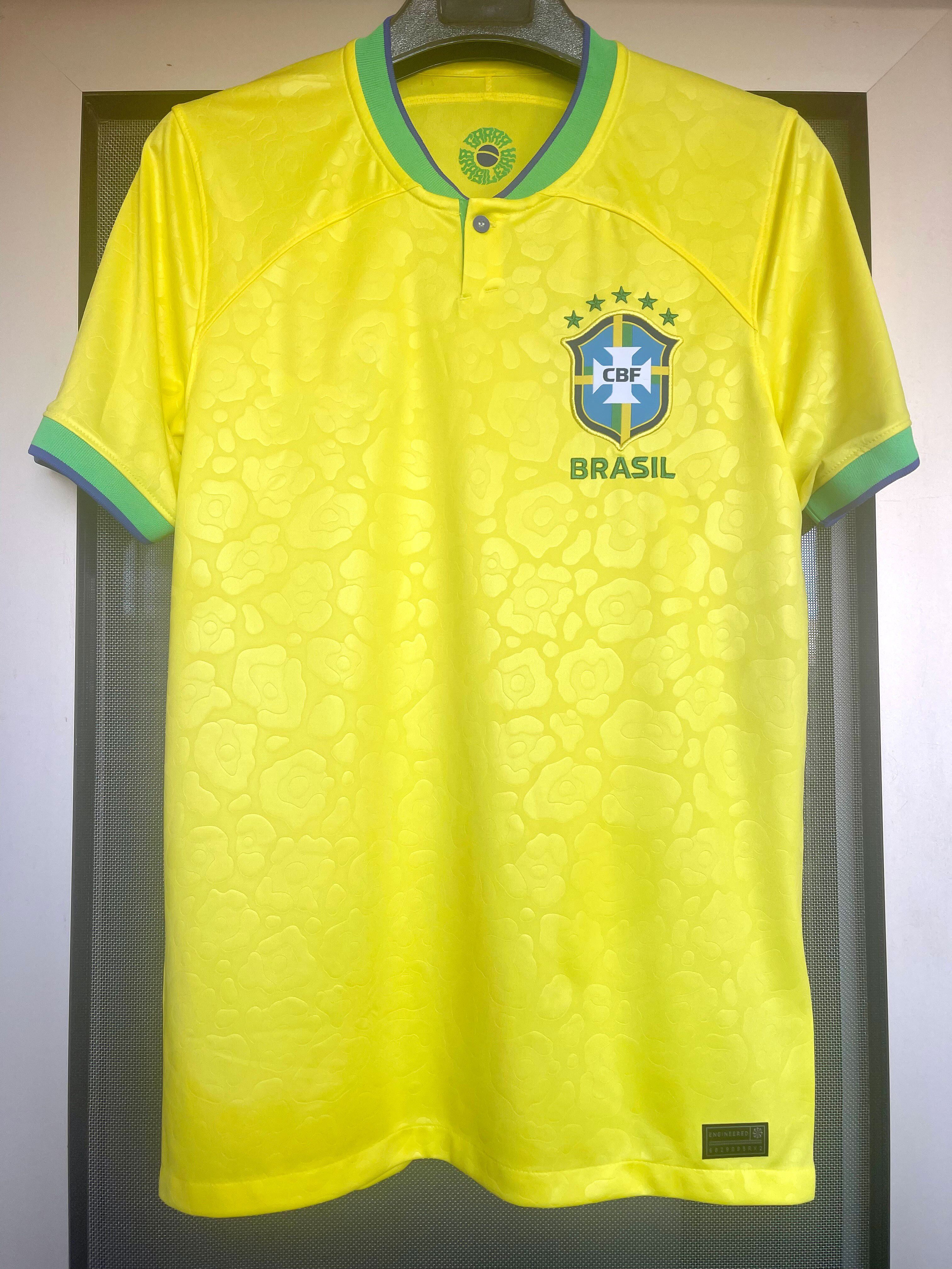 2022世界杯巴西主场客场球衣内马尔10号 成人童装套装足球服