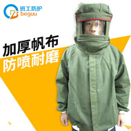Quần áo phun cát cho công nhân làm ca, quần áo bảo hộ lao động, quần áo phun cát, bạt dày, phụ kiện màn kính, bảo hộ lao động, yếm sơn chống văng do bao ho lao dong