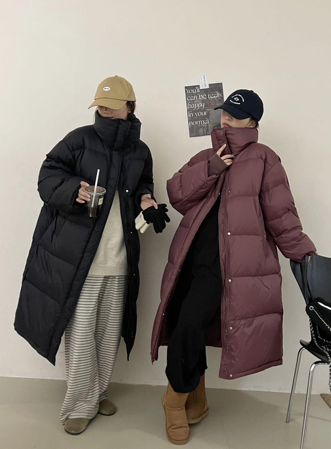 长款纯色修身过膝羽绒服女2025冬新款宽松韩版立领90白鸭绒潮外套