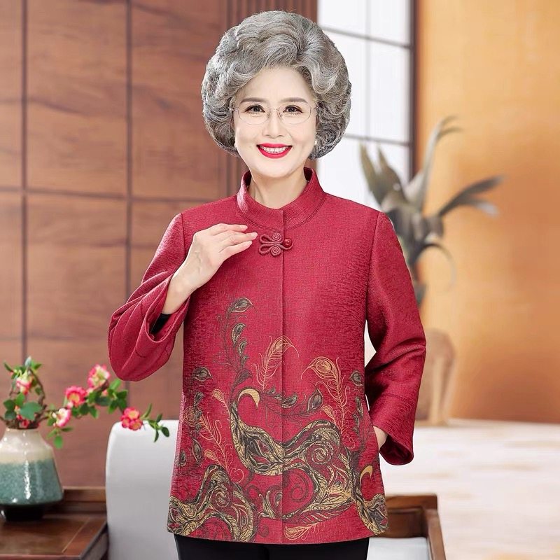 奶奶春装外套2026新款老年人女秋冬款洋气上衣老太太衣服妈妈唐装