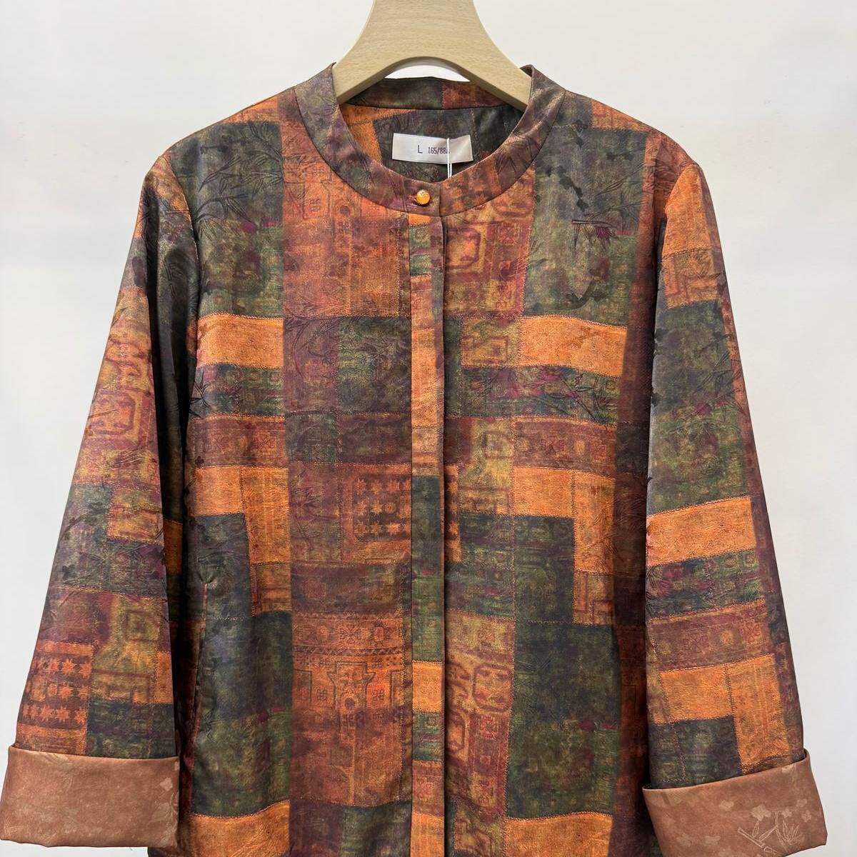 中老年春秋夹克妈妈新中式洋气外套女老人奶奶太太春装薄款上衣服