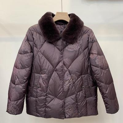 中老年妈妈大码宽松保暖羽绒服