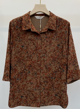 秋之歌Q34006中老年人七分袖衬衫女2024夏季新款妈妈衬衣休闲奶奶