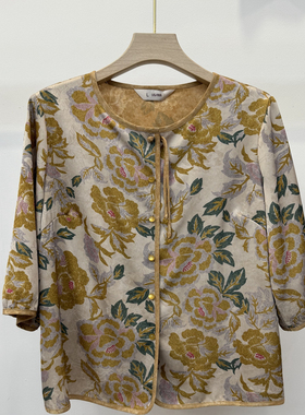 2025新款Q35103夏装中老年人妈妈装七分袖上衣新中式国风奶奶衬衫