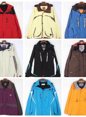 冬季宽松多袋户外防水滑雪服外套