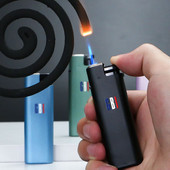 大船防风打火机一次性家用男士 直冲蓝焰金属外壳磨砂防爆充气火机