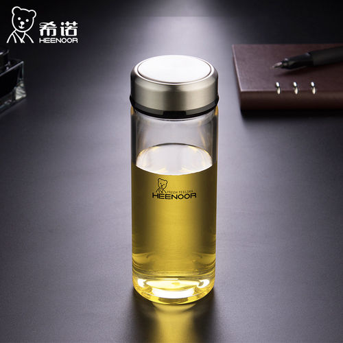 希诺单层加厚带盖男士车载水杯