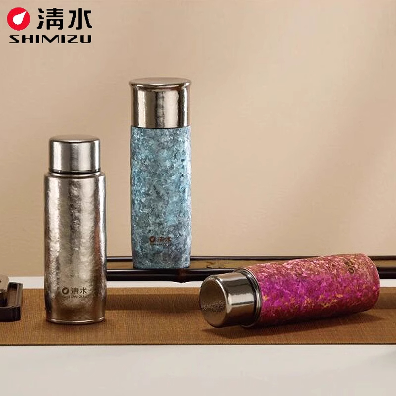 清水纯钛保温杯双层钛男女士高档养生水杯钛晶焖泡茶杯SM-T6071