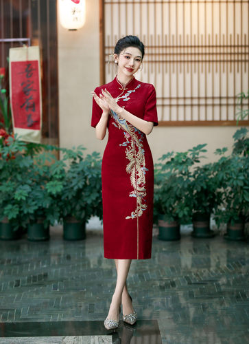 高端奢华气质喜妈妈装婚庆礼服新娘婚宴旗袍敬酒服
