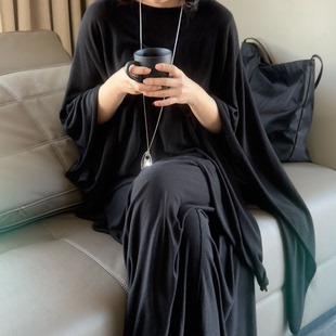 BENYI 法式极简慵懒风莱赛尔羊毛显瘦不规则连衣裙高品质套装