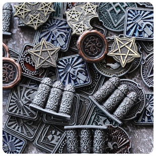 诡镇卡牌版第二季桌游配件专用型金属指示物墨鱼游戏