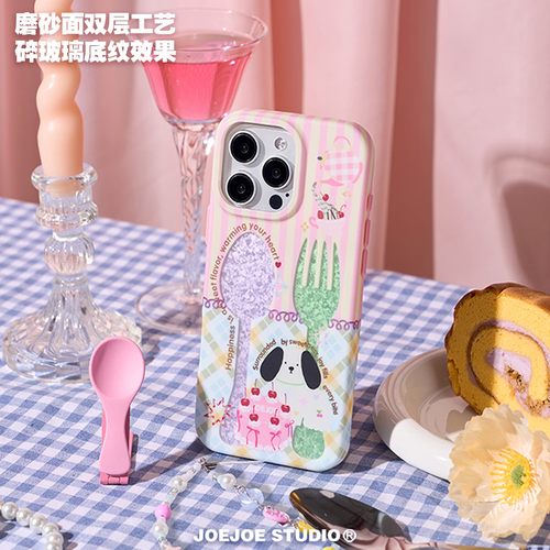 JOEJOE原创野餐小狗适用苹果17Pro磨砂面手机壳iPhone17pro max双层16Pro保护壳15/14高级感13保护套手绘镭射