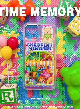 JOEJOE原创小熊玩具适用Apple15Pro苹果iphone16pro Max流沙手机壳14可爱13保护壳12高级感15手机套小众复古