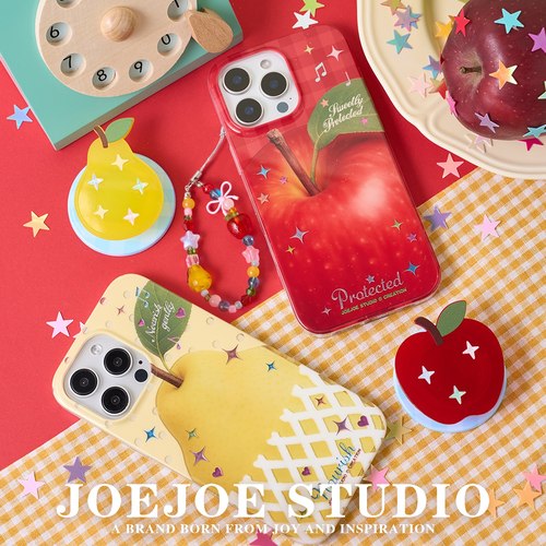 JOEJOE原创闪闪苹果梨子烫金适用Apple17Pro苹果iphone17proMax亮面鎏金红色手机壳16Pro磁吸支架15/14/13