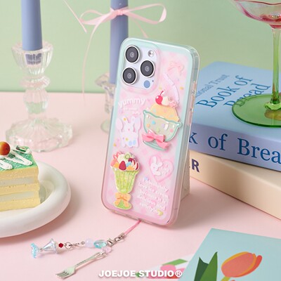 JOEJOE原创甜品屋适用15苹果14磨砂面手机壳iPhone16pro max双层15Pro保护壳可爱兔子13手机套小众甜美