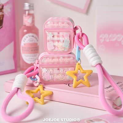 JoeJoe原创格纹泡泡熊适用4代苹果AirpodsPro3代无线耳机保护套Pro2代磁吸耳机套三代硬壳小众可爱四代一二代