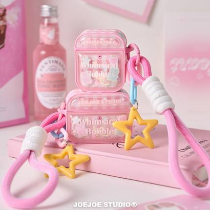 JoeJoe原创格纹泡泡熊适用4代苹果AirpodsPro3代无线耳机保护套Pro2代磁吸耳机套三代硬壳小众可爱四代一二代