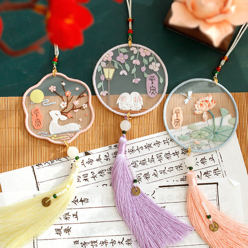 汽车挂件手工刺绣diy材料制作