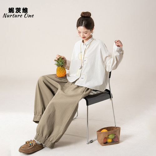 卡通苹果减龄衬衫宽松设计上衣
