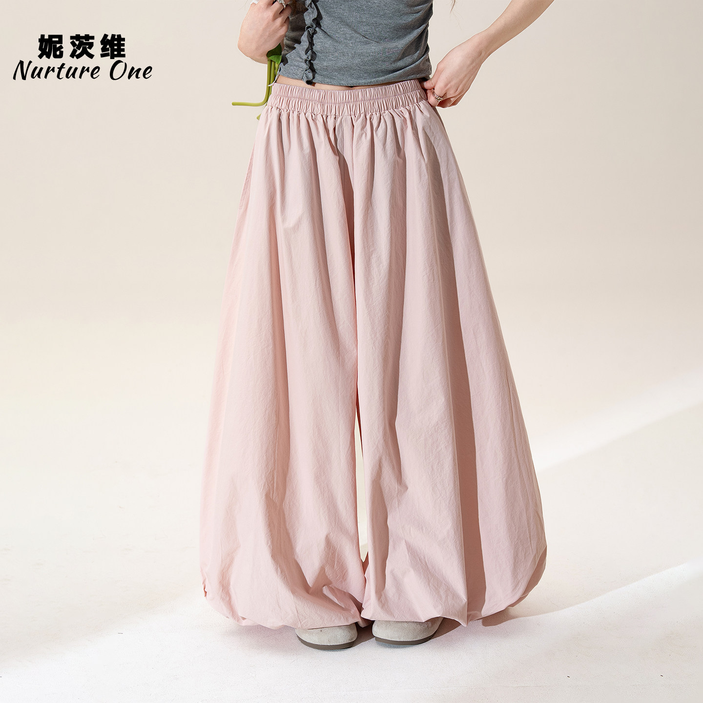 妮茨维【2.4 20:00春季新品】前4小时6折 限50件！粉裤慵闲,女装/女士精品,休闲裤,淘宝优惠券,粉丝福利购,淘宝优惠卷