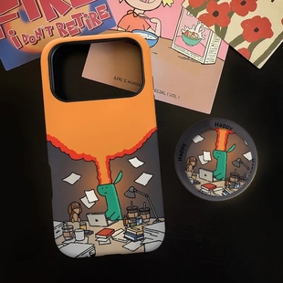 新款 保护套15支架oppo软胶小米14vivo 头脑风暴磁吸磨砂适用iPhone17ProMax手机壳16苹果air华为mate70pura80