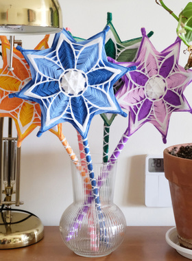 花漾丨绕线曼达拉材料包 纺织纤维diy编织手持装饰 花瓶摆件布置