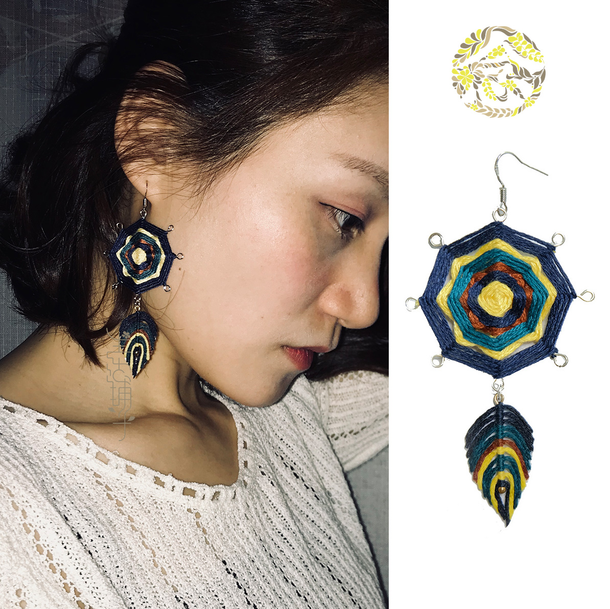 手工民族风七夕礼物耳环一对包邮