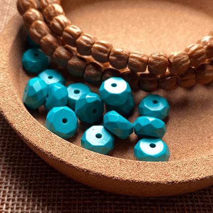 绿松石无相隔片切面隔珠散珠垫片6m7m8m佛珠手串DIY配饰品佩珠