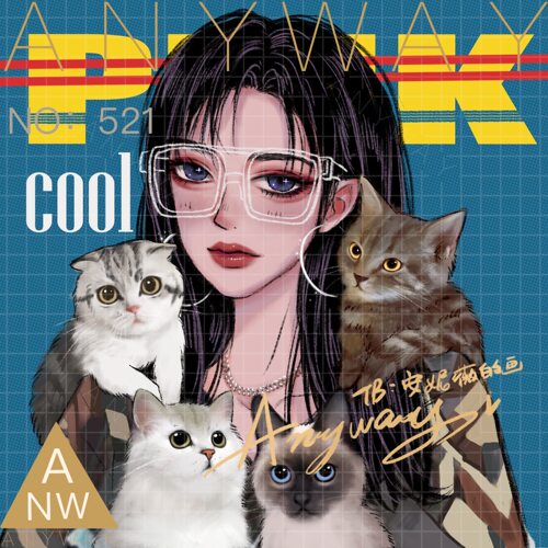 安妮薇的画anyway原创头像定制插画照片转手绘情侣q版暗黑美漫风