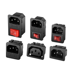 卡位嵌入式AC电源品字插座10A250V水壶机柜三脚插头充电卡式工业