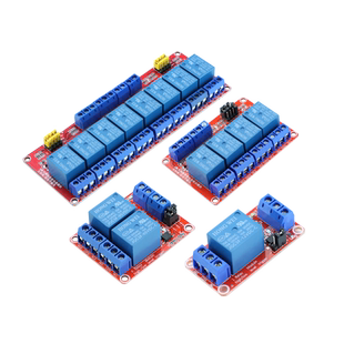 1 2 4 8路5V12V24V继电器模块带光耦隔离支持高低电平触发开发板