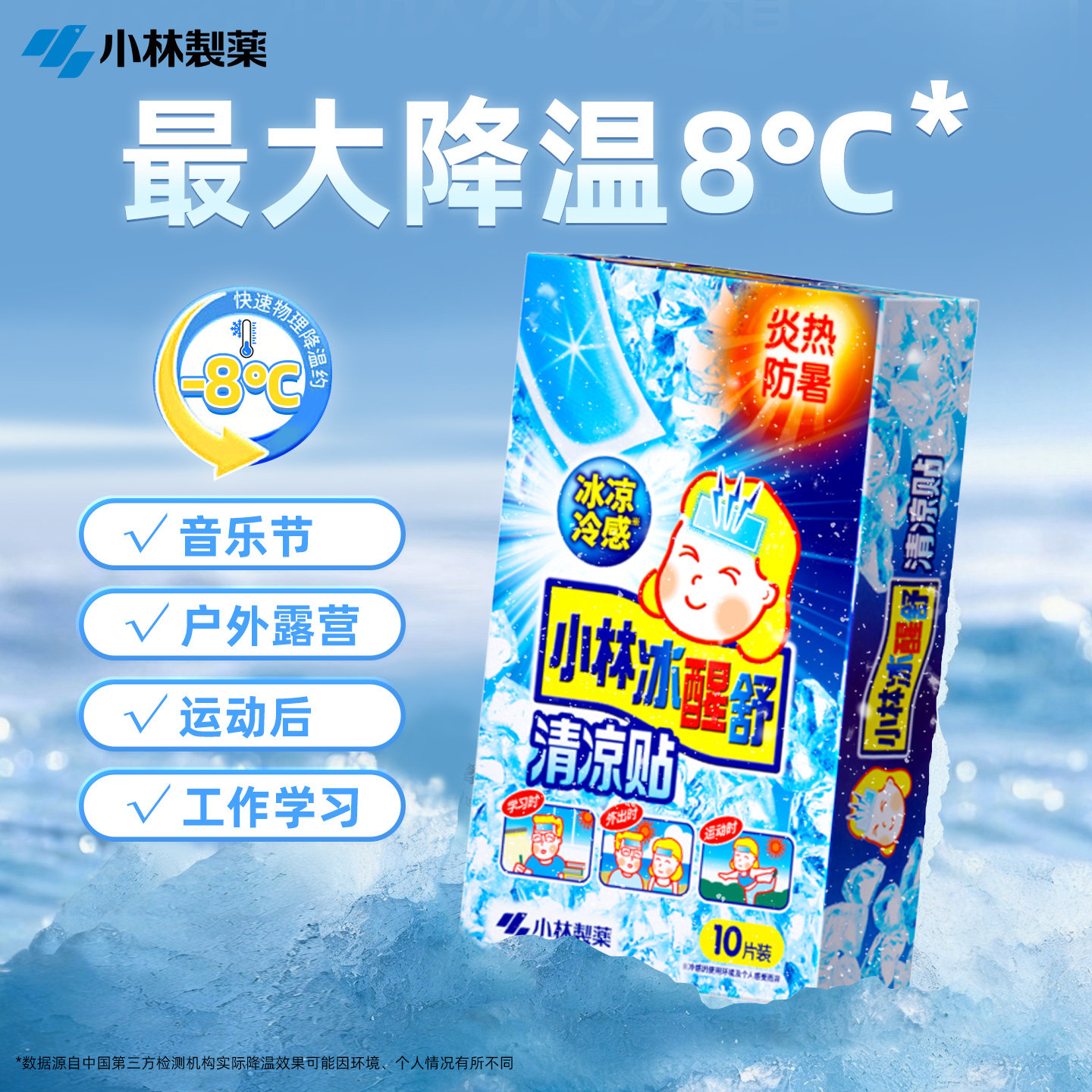 小林制药夏季冰醒舒醒降温清凉贴