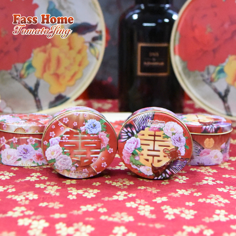 fasshome马口铁中式风红色喜糖盒