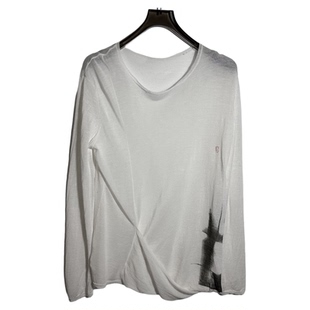 圣迪男式 毛衣3503 扭结水墨印花微透质感针织衫