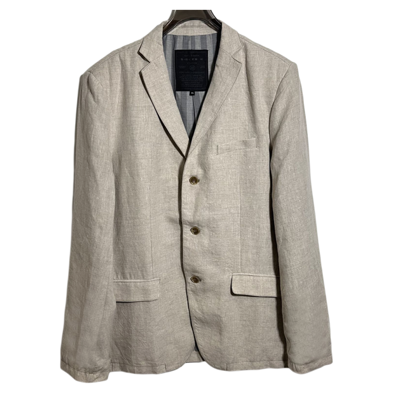圣迪奥男式亚麻料西装外套