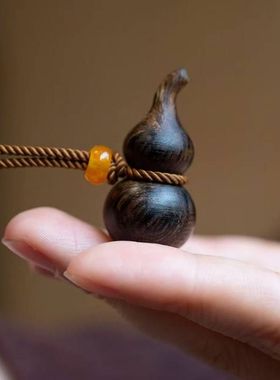 醉逍遥沉香普通檀木葫芦编织绳项链古风新中式吉祥寓意可爱葫芦