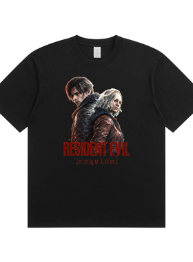 游戏生化危机9安魂曲ResidentEvil Requiem周边里昂纯棉短袖男T恤