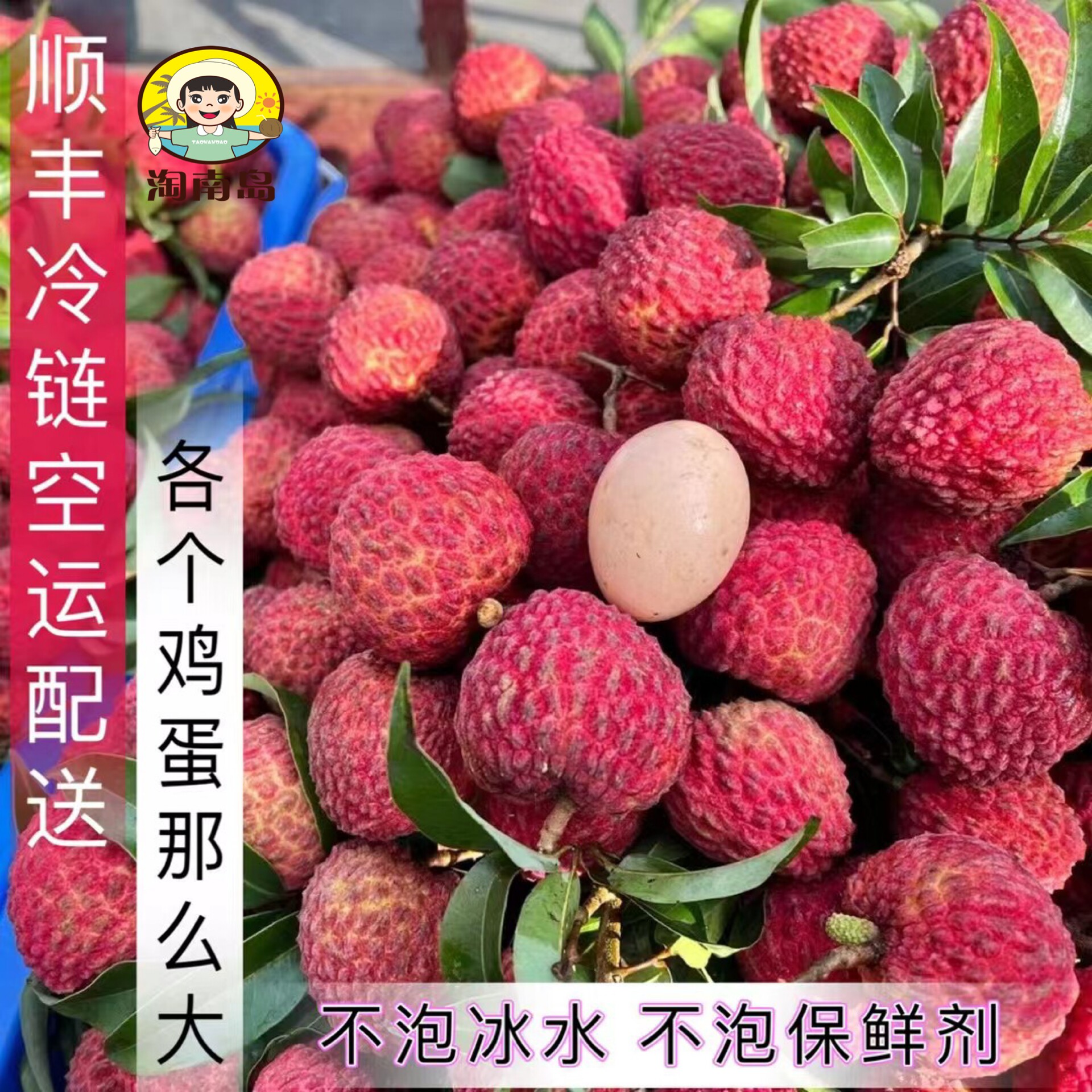顺丰 海南荔枝王现摘现发新鲜水果当季整箱礼盒包邮不泡冰药水