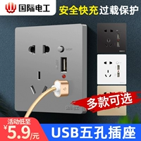 Международный электрик двойной USB -панель с быстрым переключателем