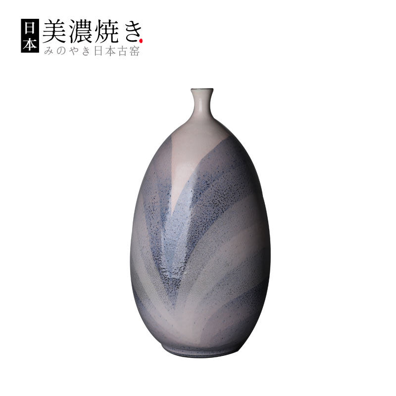 日本进口美浓烧花瓶粉色艺术品