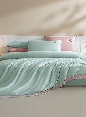 GIVERNY HOME全棉A类100支丝滑透气国风刺绣四件套床套件四季通用