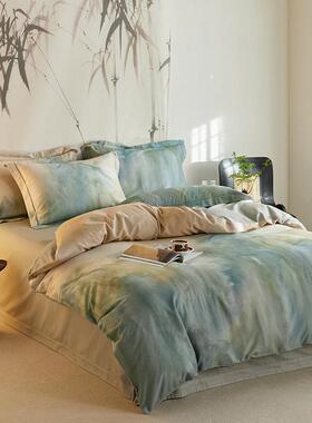GIVERNY HOME四件套国风系列渐变印染磨毛全棉床上用品床单被套