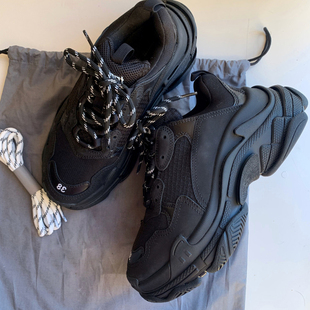 莆田黑色复古老爹鞋男2025新款高级感厚底增高网红运动休闲潮鞋女